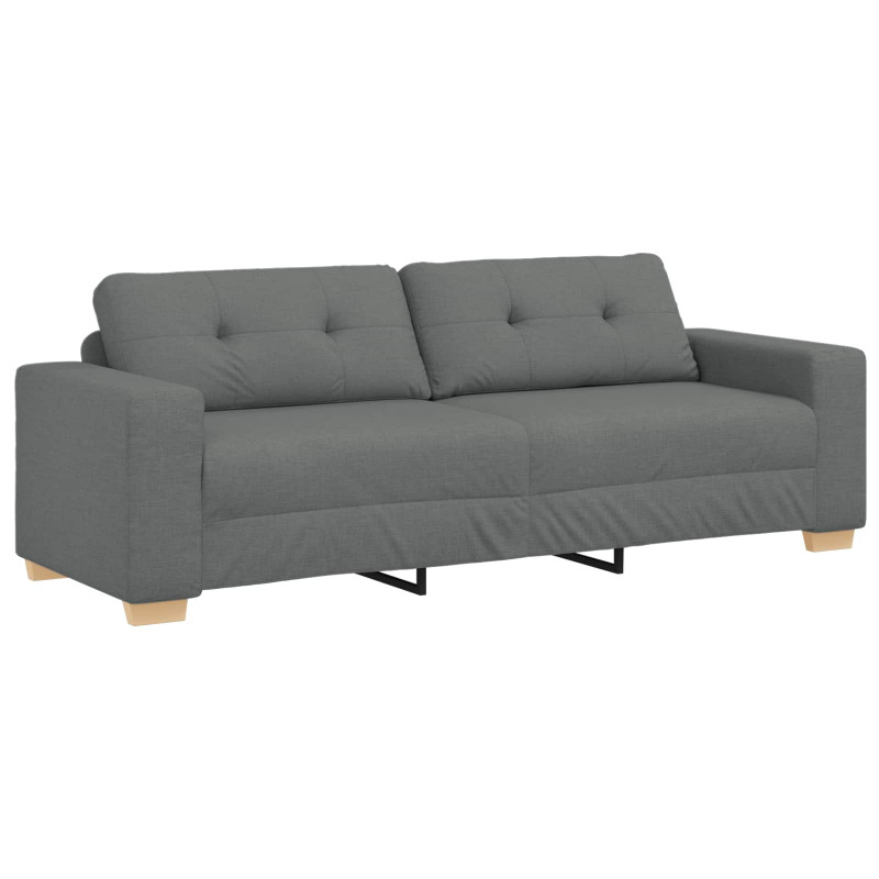 Sofa 3 pcs Ciemnoszary 221 x 80 x 80 cm Tkanina lniana