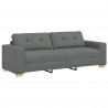Sofa 3 pcs Ciemnoszary 221 x 80 x 80 cm Tkanina lniana