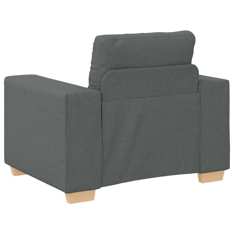 Sofa 3 pcs Ciemnoszary 221 x 80 x 80 cm Tkanina lniana