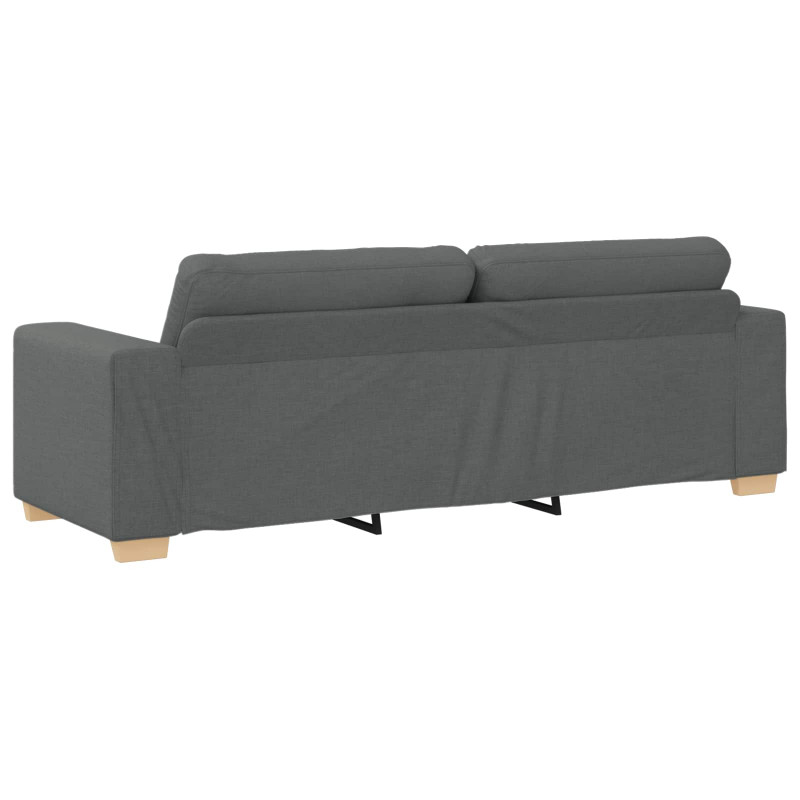 Sofa 3 pcs Ciemnoszary 221 x 80 x 80 cm Tkanina lniana