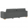 Sofa 3 pcs Ciemnoszary 221 x 80 x 80 cm Tkanina lniana