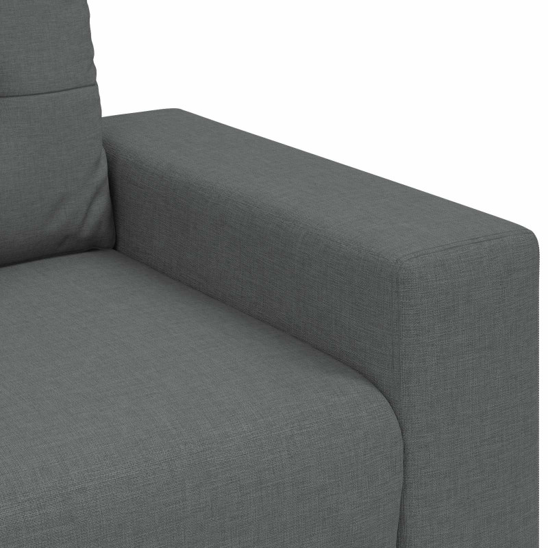 Sofa 3 pcs Ciemnoszary 221 x 80 x 80 cm Tkanina lniana