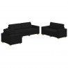 Sofa 3 pcs Czarny 221 x 80 x 80 cm Tkanina lniana