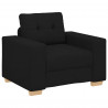 Sofa 3 pcs Czarny 221 x 80 x 80 cm Tkanina lniana