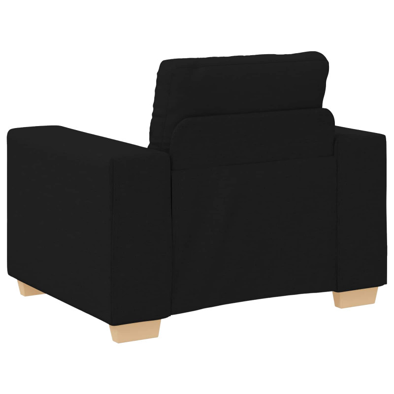 Sofa 3 pcs Czarny 221 x 80 x 80 cm Tkanina lniana