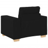 Sofa 3 pcs Czarny 221 x 80 x 80 cm Tkanina lniana