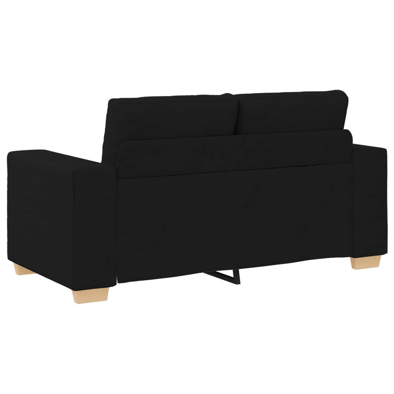 Sofa 3 pcs Czarny 221 x 80 x 80 cm Tkanina lniana