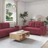 Sofa 3 pcs Czerwony Wiatr 221 x 80 x 80 cm Tkanina lniana