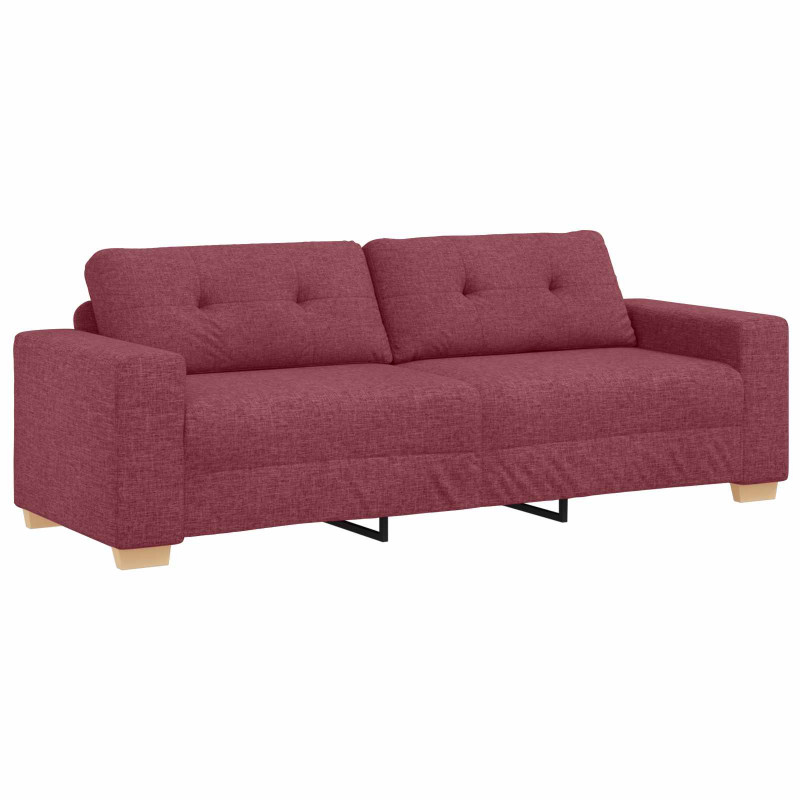Sofa 3 pcs Czerwony Wiatr 221 x 80 x 80 cm Tkanina lniana