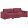 Sofa 3 pcs Czerwony Wiatr 221 x 80 x 80 cm Tkanina lniana