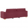 Sofa 3 pcs Czerwony Wiatr 221 x 80 x 80 cm Tkanina lniana