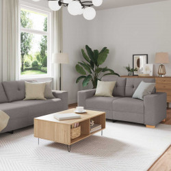 Sofa 3 pcs Ciemnoszary 221 x 80 x 80 cm Tkanina lniana