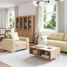 Sofa 3 pcs Kremowy 221 x 80 x 80 cm Tkanina lniana