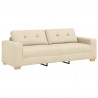Sofa 3 pcs Kremowy 221 x 80 x 80 cm Tkanina lniana