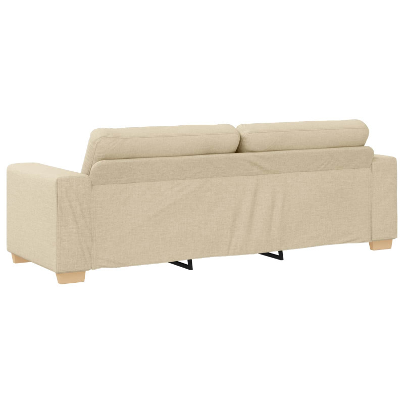 Sofa 3 pcs Kremowy 221 x 80 x 80 cm Tkanina lniana