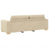 Sofa 3 pcs Kremowy 221 x 80 x 80 cm Tkanina lniana