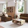 Sofa 3 pcs Brązowy 221 x 80 x 80 cm Tkanina lniana
