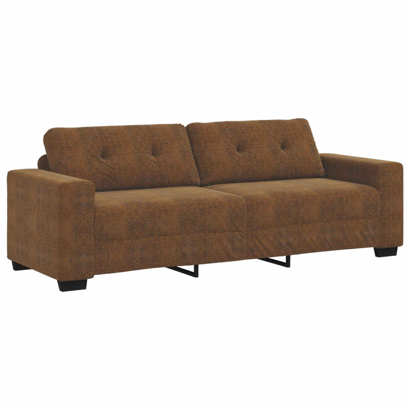 Sofa 3 pcs Brązowy 221 x 80 x 80 cm Tkanina lniana