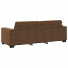 Sofa 3 pcs Brązowy 221 x 80 x 80 cm Tkanina lniana
