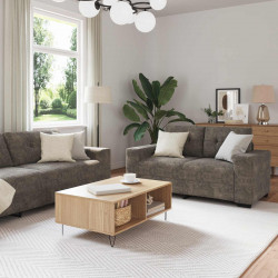 Sofa 3 pcs Ciemnoszary 221 x 80 x 80 cm Tkanina lniana