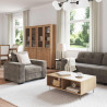 Sofa 3 pcs Ciemnoszary 221 x 80 x 80 cm Tkanina lniana