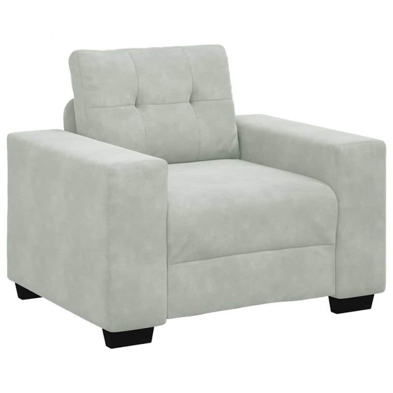 Zestaw Sof 3 pcs Jasnoszary 221 x 80 x 80 cm Aksamit