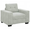 Zestaw Sof 3 pcs Jasnoszary 221 x 80 x 80 cm Aksamit