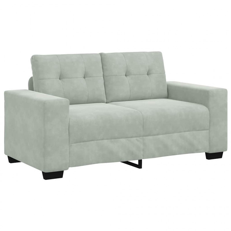 Zestaw Sof 3 pcs Jasnoszary 221 x 80 x 80 cm Aksamit