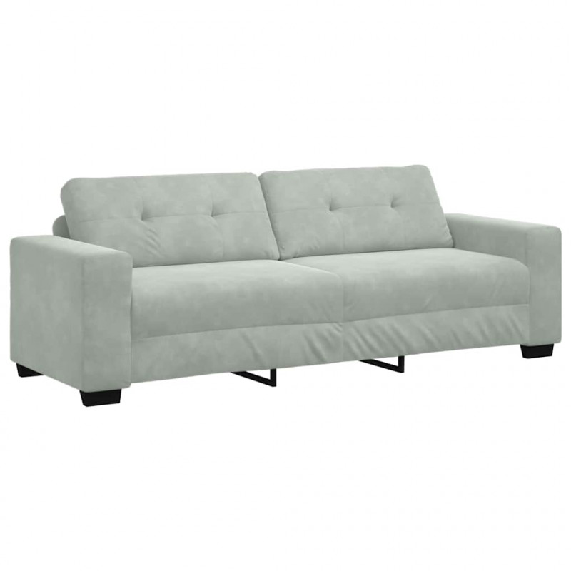 Zestaw Sof 3 pcs Jasnoszary 221 x 80 x 80 cm Aksamit