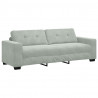 Zestaw Sof 3 pcs Jasnoszary 221 x 80 x 80 cm Aksamit