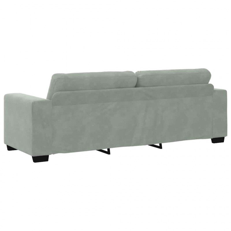 Zestaw Sof 3 pcs Jasnoszary 221 x 80 x 80 cm Aksamit