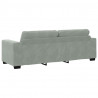 Zestaw Sof 3 pcs Jasnoszary 221 x 80 x 80 cm Aksamit