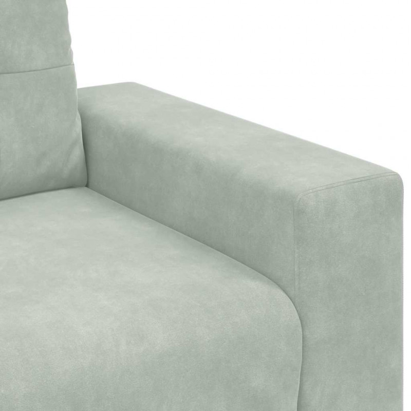 Zestaw Sof 3 pcs Jasnoszary 221 x 80 x 80 cm Aksamit