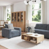 Zestaw Sof 3 pcs Ciemnoszary 221 x 80 x 80 cm Aksamit