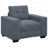 Zestaw Sof 3 pcs Ciemnoszary 221 x 80 x 80 cm Aksamit