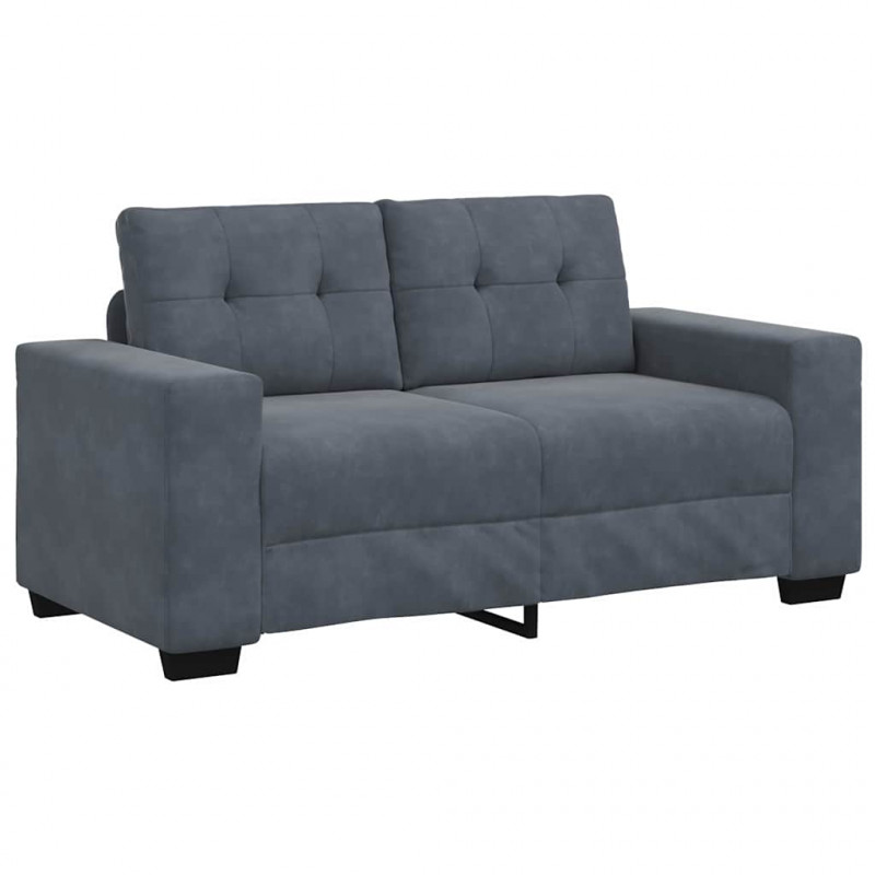 Zestaw Sof 3 pcs Ciemnoszary 221 x 80 x 80 cm Aksamit