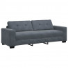 Zestaw Sof 3 pcs Ciemnoszary 221 x 80 x 80 cm Aksamit