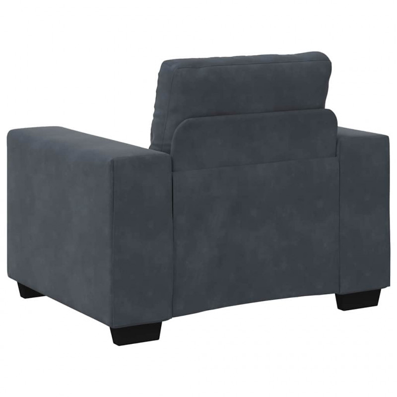 Zestaw Sof 3 pcs Ciemnoszary 221 x 80 x 80 cm Aksamit