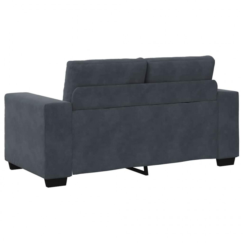 Zestaw Sof 3 pcs Ciemnoszary 221 x 80 x 80 cm Aksamit