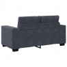 Zestaw Sof 3 pcs Ciemnoszary 221 x 80 x 80 cm Aksamit