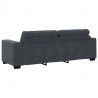 Zestaw Sof 3 pcs Ciemnoszary 221 x 80 x 80 cm Aksamit