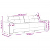 Zestaw Sof 3 pcs Ciemnoszary 221 x 80 x 80 cm Aksamit
