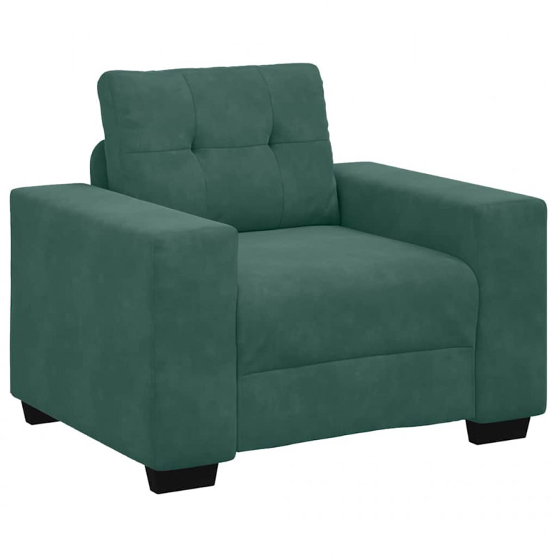 Zestaw Sof 3 pcs Ciemna zieleń 221 x 80 x 80 cm Aksamit