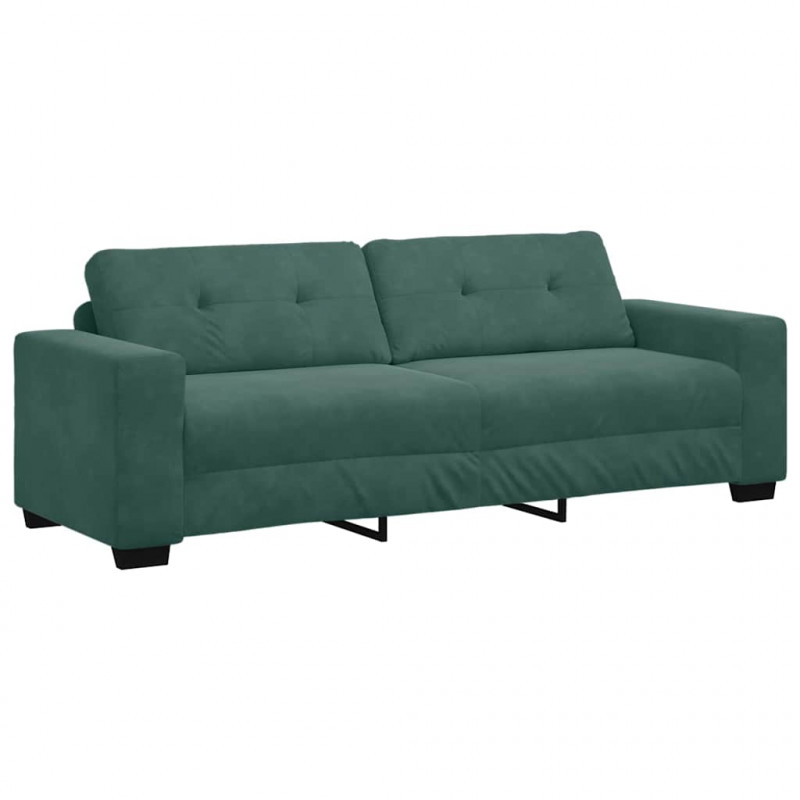 Zestaw Sof 3 pcs Ciemna zieleń 221 x 80 x 80 cm Aksamit