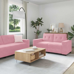 Zestaw Sof 3 pcs Różowy 221 x 80 x 80 cm Aksamit