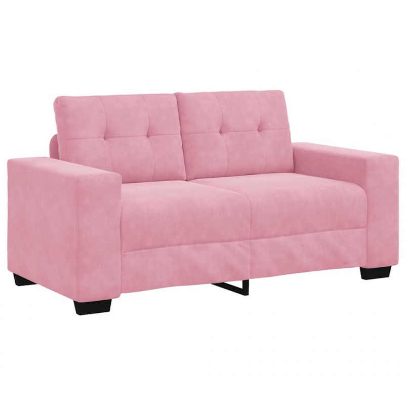 Zestaw Sof 3 pcs Różowy 221 x 80 x 80 cm Aksamit