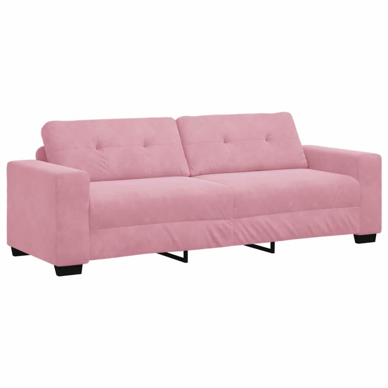 Zestaw Sof 3 pcs Różowy 221 x 80 x 80 cm Aksamit