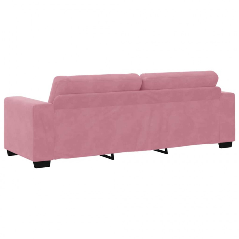 Zestaw Sof 3 pcs Różowy 221 x 80 x 80 cm Aksamit