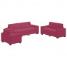 Zestaw Sof 3 pcs Czerwony Wiatr 221 x 80 x 80 cm Aksamit