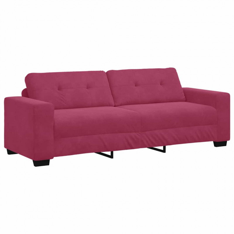 Zestaw Sof 3 pcs Czerwony Wiatr 221 x 80 x 80 cm Aksamit